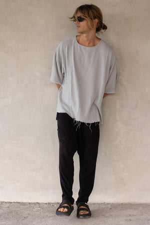 OVERSIZED LINEN VISCOSE TEE