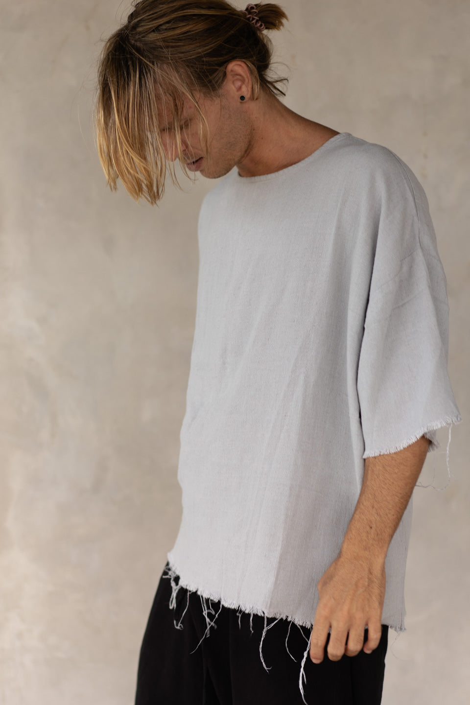 OVERSIZED LINEN VISCOSE TEE