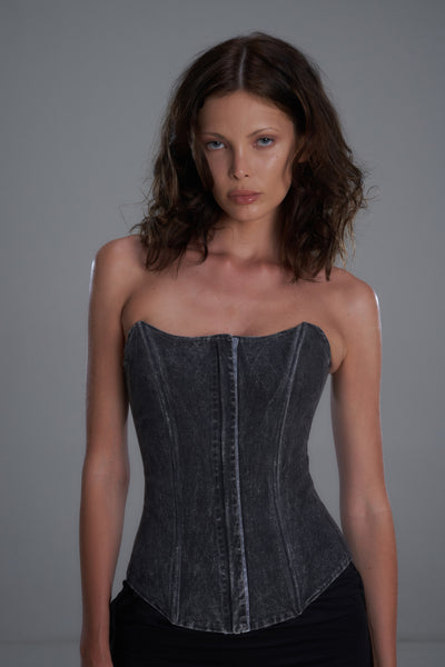 WASHED JERSEY CORSET TOP IN SKY – Murci