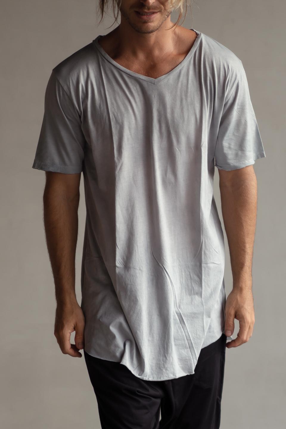 HAND DYED BLUE ULTRA LITE V-NECK